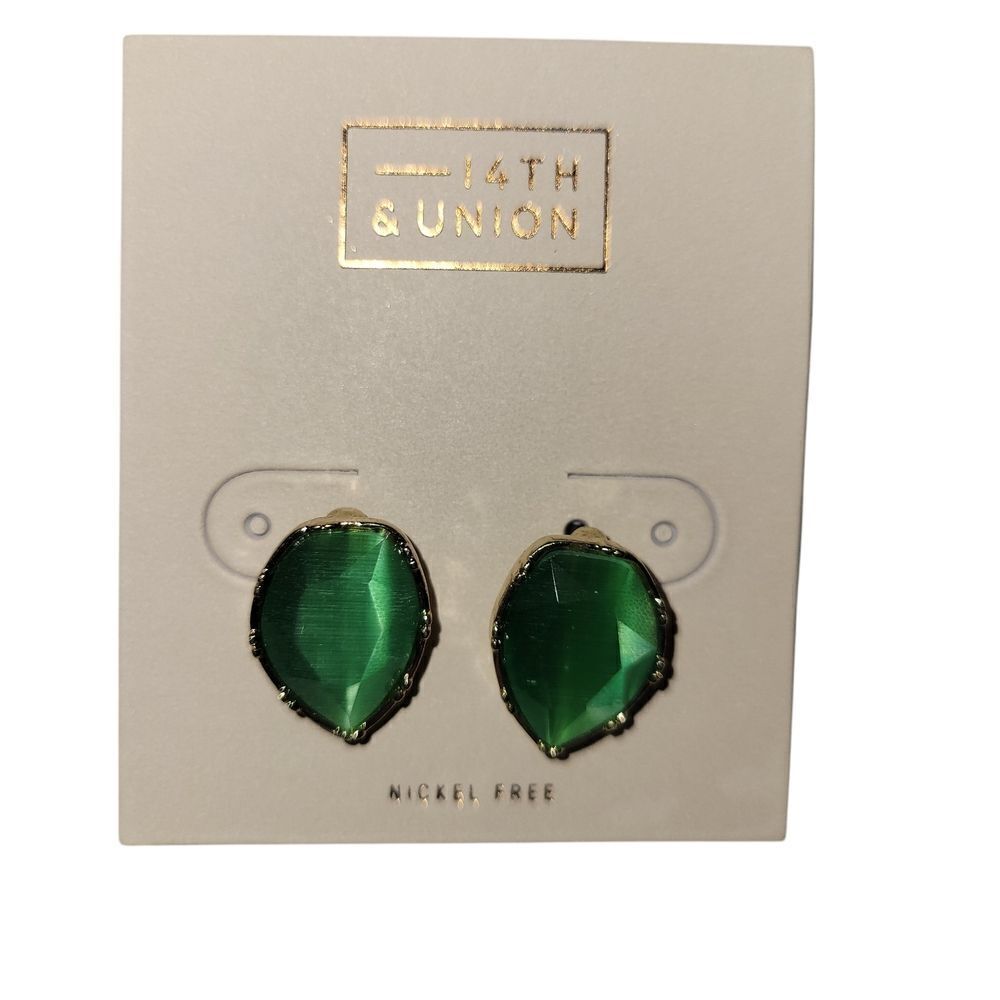 14th & Union Green Teardrop Earrings
